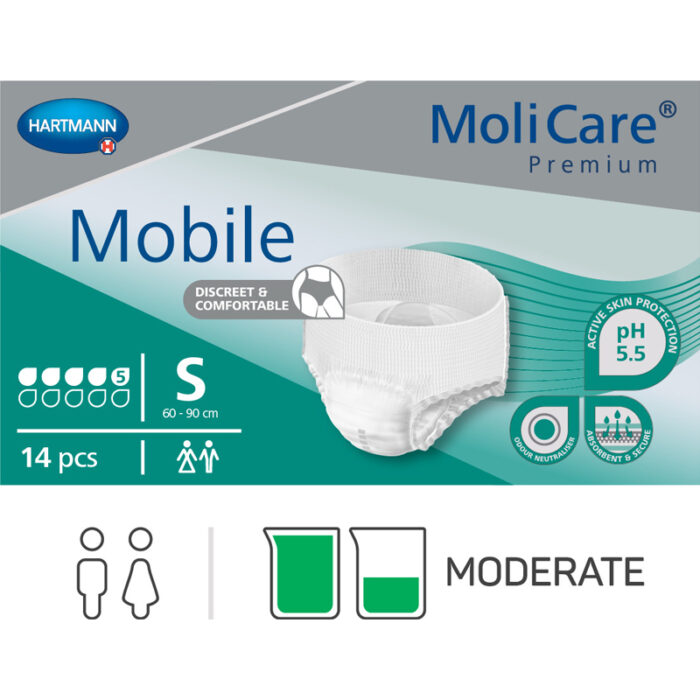 MoliCare Premium Mobile 5 Drops Pull Ups - Small 60-90cm Unisex 941ml - Image 3