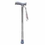 Livingstone Walking Stick or Cane, Adjustable, 52.5-75.5cm Height, Aluminium, Adult, Silver, Each