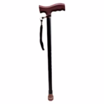 Livingstone Walking Stick or Cane, Adjustable, 68-90cm Height, Withstand up to 100kg, Aluminium, Adult, Black, Each