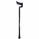 Livingstone Adjustable Offset T-Handle Walking Stick or Cane, with Recyclable Plastic Handle, Black, Each